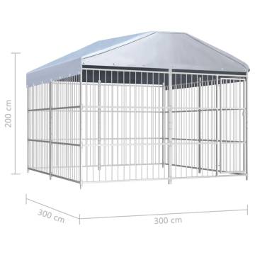 Durable Outdoor Dog Kennel with Roof | 300x300x200 cm