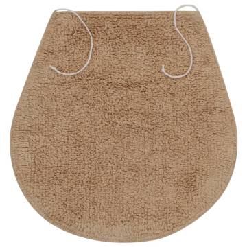 Luxurious Bathroom Mat Set - 3 Piece Fabric Beige