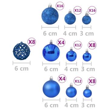 100 Piece Blue Christmas Ball Set - Decorate Your Tree