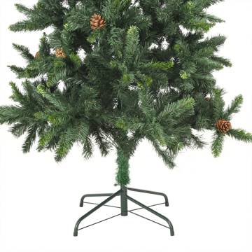 Lifelike 210 cm Pre-lit Christmas Tree with Pine Cones - HipoMarket