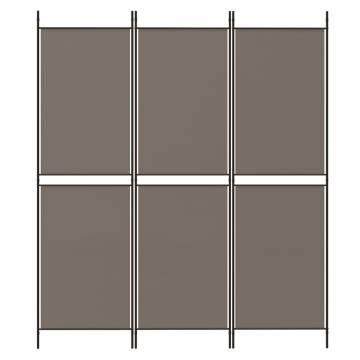 3-Panel Anthracite Room Divider - 150x180 cm Fabric