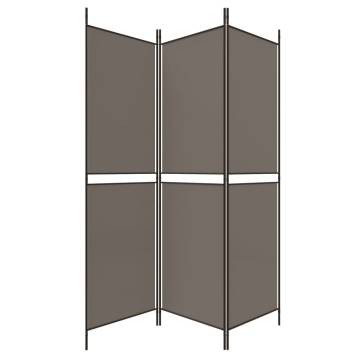 3-Panel Anthracite Room Divider - 150x180 cm Fabric