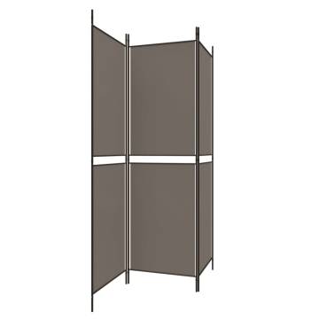 3-Panel Anthracite Room Divider - 150x180 cm Fabric