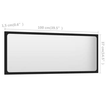 Black Bathroom Mirror 100x1.5x37 cm | Hipomarket UK