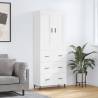 Highboard White 69.5x34x180 cm Engineered Wood Colour white Quantity in Package 1 Model 3 drawers 