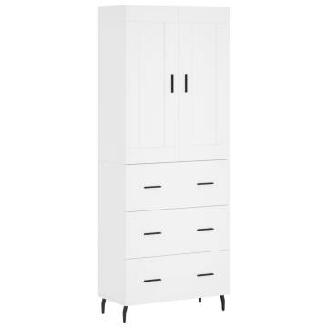 Stylish Highboard White 69.5x34x180 cm - Hipomarket