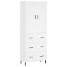 Stylish Highboard White 69.5x34x180 cm - Hipomarket