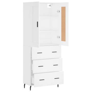 Stylish Highboard White 69.5x34x180 cm - Hipomarket