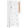 Stylish Highboard White 69.5x34x180 cm - Hipomarket