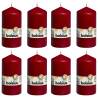 Bolsius Pillar Candles 8 pcs 130x68 mm Wine Red Colour wine red Size 130 x 68 mm Quantity in Package 8 