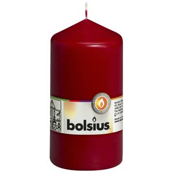 Bolsius Pillar Candles 8 pcs - Wine Red - 130x68 mm