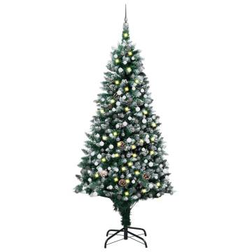 Artificial Pre-lit Christmas Tree with Ball Set & Pine Cones - 240cm