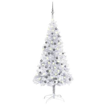 Pre-lit Silver Christmas Tree with Ball Set - 120 cm