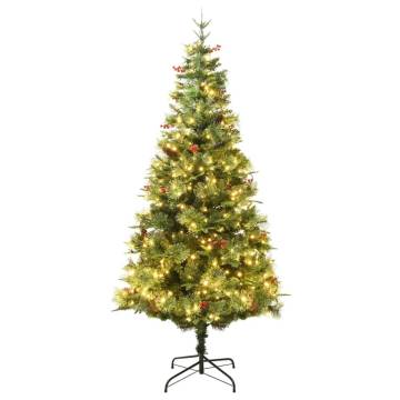 Pre-lit Christmas Tree with Pine Cones - 195 cm | Hipo Market