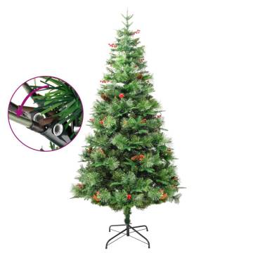 Pre-lit Christmas Tree with Pine Cones - 195 cm | Hipo Market