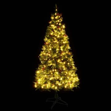 Pre-lit Christmas Tree with Pine Cones - 195 cm | Hipo Market