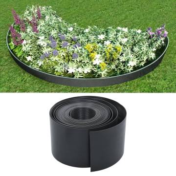 Garden Edging Grey 10m x 15cm PE - Durable & Flexible Edging