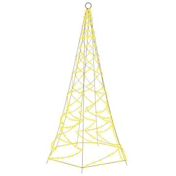 Christmas Tree on Flagpole with 200 Warm White LEDs | 180 cm