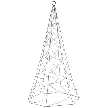 Christmas Tree on Flagpole with 200 Warm White LEDs | 180 cm