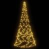 Christmas Tree on Flagpole with 200 Warm White LEDs | 180 cm