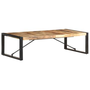 Coffee Table 140x70x40 cm - Unique Rough Mango Wood Design