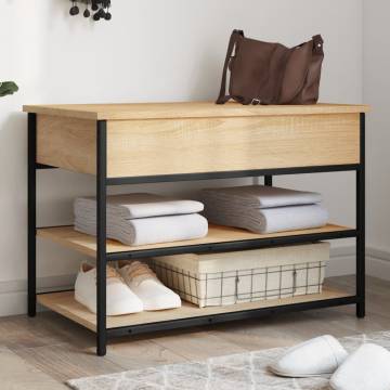 Shoe Bench Sonoma Oak 70x42.5x50 cm - Organize Your Space