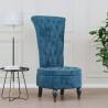 High Back Chair - Blue Velvet Button Design | Hipomarket