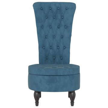 High Back Chair - Blue Velvet Button Design | Hipomarket