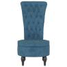 High Back Chair - Blue Velvet Button Design | Hipomarket