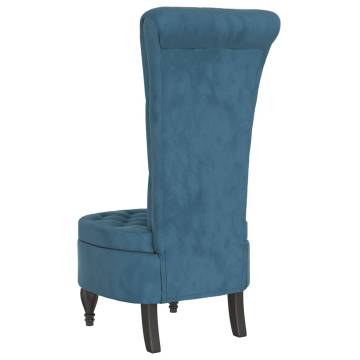 High Back Chair - Blue Velvet Button Design | Hipomarket