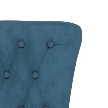 High Back Chair - Blue Velvet Button Design | Hipomarket