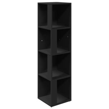 Stylish Black Corner Cabinet | 33x33x132 cm Engineered Wood