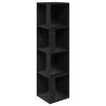 Stylish Black Corner Cabinet | 33x33x132 cm Engineered Wood