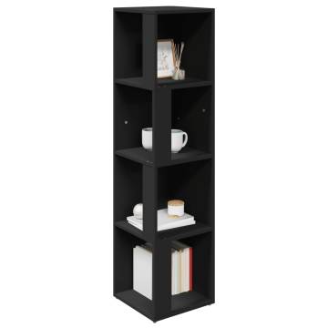 Stylish Black Corner Cabinet | 33x33x132 cm Engineered Wood