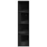 Stylish Black Corner Cabinet | 33x33x132 cm Engineered Wood