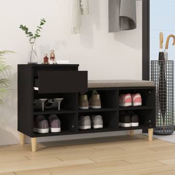 Shoe Cabinet Black 102x36x60 cm - Stylish & Durable Storage