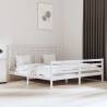 Bed Frame White Solid Wood 180x200 cm Super King Size Colour white Size 180 x 200 cm 