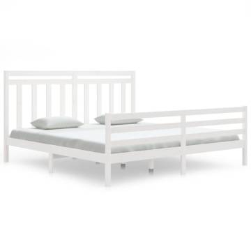 White Solid Wood Bed Frame 180x200 cm Super King Size | HiPoMarket