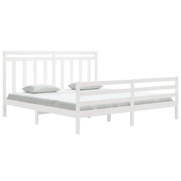 White Solid Wood Bed Frame 180x200 cm Super King Size | HiPoMarket