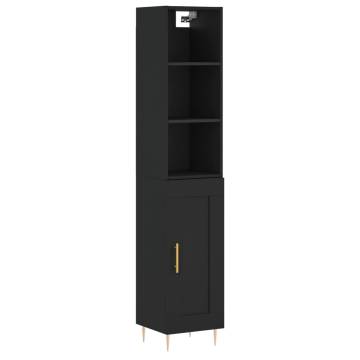 Stylish Highboard Black 34.5x34x180 cm - Hipomarket