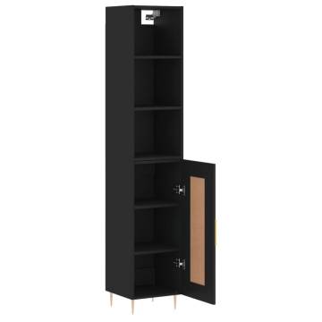 Stylish Highboard Black 34.5x34x180 cm - Hipomarket