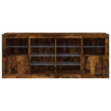 Modern Sideboard with LED Lights - Smoked Oak | HipoMarket