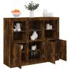 Modern Smoked Oak Sideboards with LED Lights - 3 Pcs Set