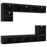 8 Piece LED Black TV Wall Units | Modern & Stylish Design