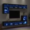 8 Piece LED Black TV Wall Units | Modern & Stylish Design