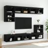 8 Piece LED Black TV Wall Units | Modern & Stylish Design