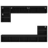 8 Piece LED Black TV Wall Units | Modern & Stylish Design