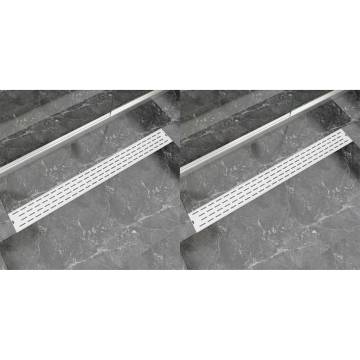 Linear Shower Drain 2 pcs | Stainless Steel | 1030x140 mm