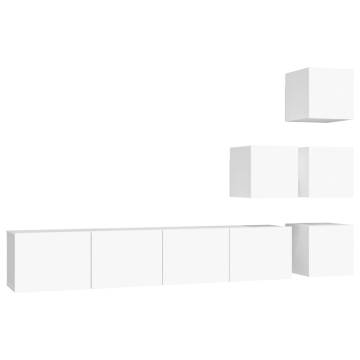 Stylish Wall-Mounted TV Cabinet in White - Durable & Spacious