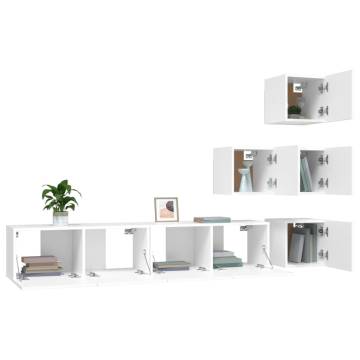 Stylish Wall-Mounted TV Cabinet in White - Durable & Spacious